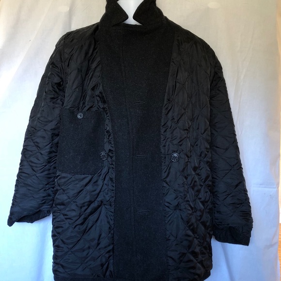 H&M L.O.G.G. Men's Charcoal Wool Blend Peacoat M - Picture 6 of 8